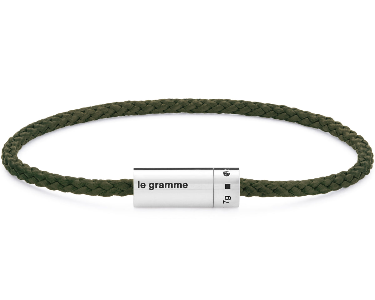 khaki nato cable bracelet 7g