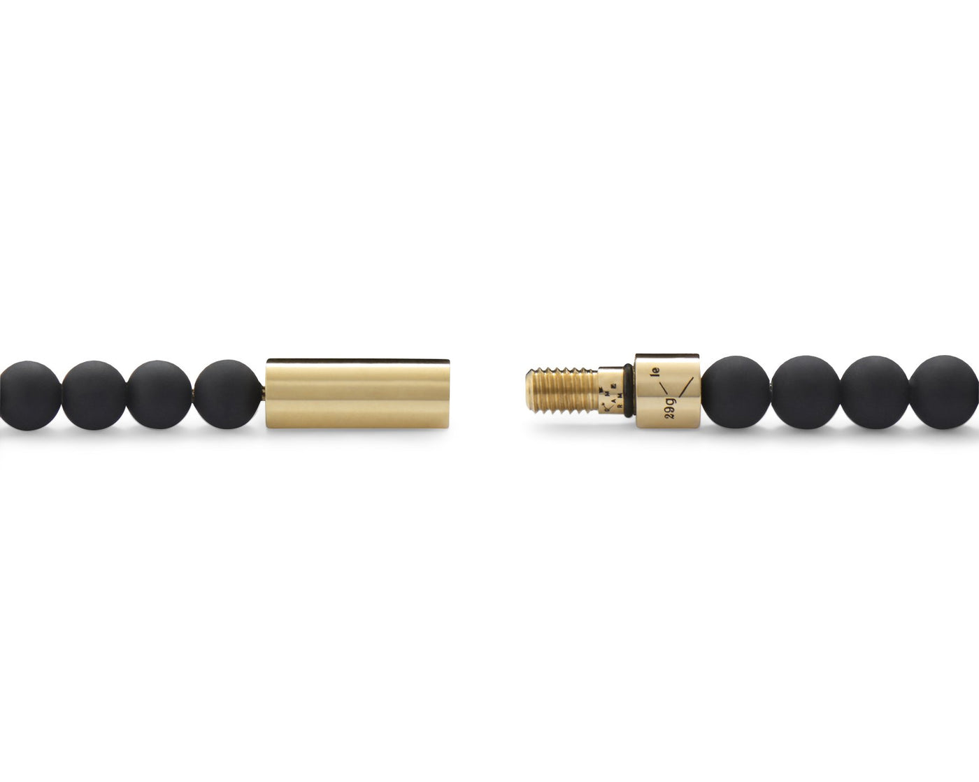 soft black bead bracelet with 1 yellow gold bead 29g