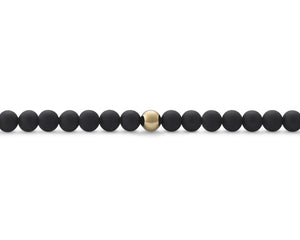 bracelet beads noir soft avec 1 bille en or jaune le 29g